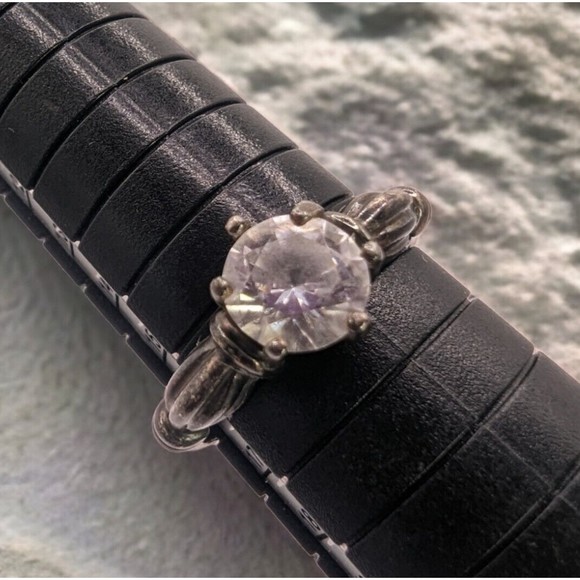 Unbranded Jewelry - VTG Sterling Silver Round Cut Cubic Zirconia Solitaire Ring 925 CZ Size 8 Bridal